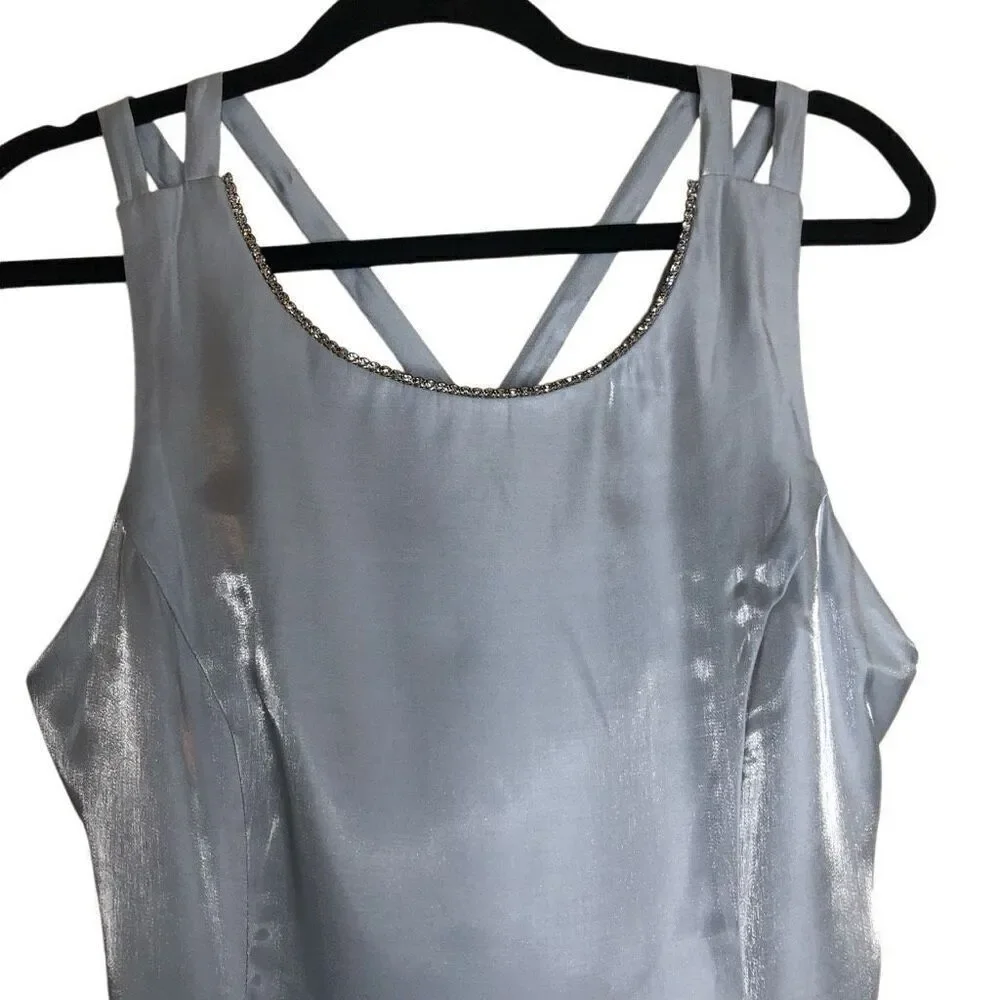 NEW Vintage Scott McClintock Ice Blue Shimmery Soft Girl A line Gown Size 10 NWT